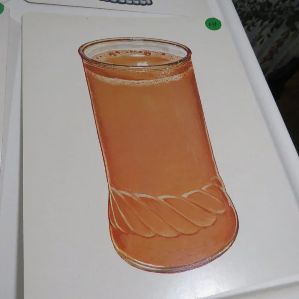 Peabody FOOD Drinks (6) cards 1960s Vintage Artwork